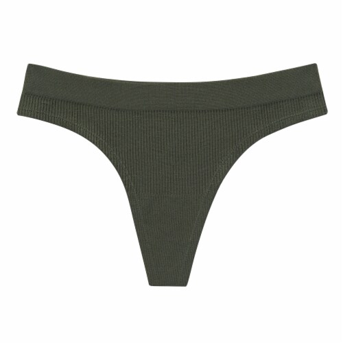Dip Seamless Ribbed Olive Thong Perspective: front