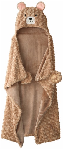 Holiday Home Benny Bear Hooded Throw Blanket Perspective: front