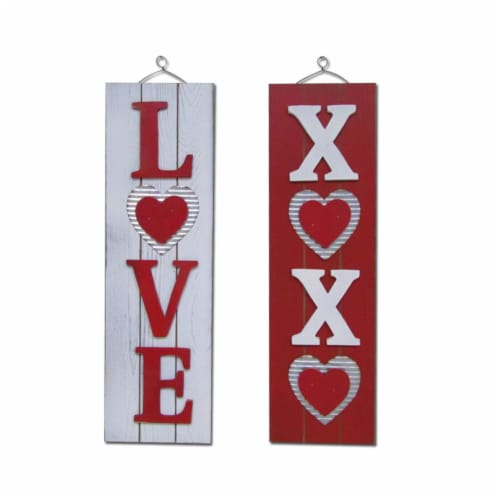Holiday Home Assorted Valentines Day's Wood Wall Signs Perspective: front