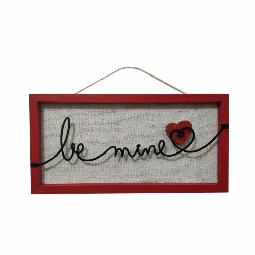 Holiday Home Be Mine Wall Sign - Ivory/Red Perspective: front
