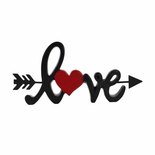 Holiday Home Love With Black Arrow Small Decorative Sign Perspective: front