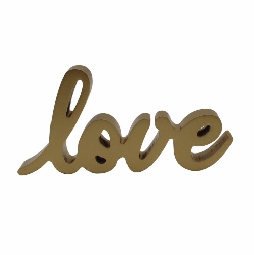 Holiday Home Love Sign - Gold Perspective: front