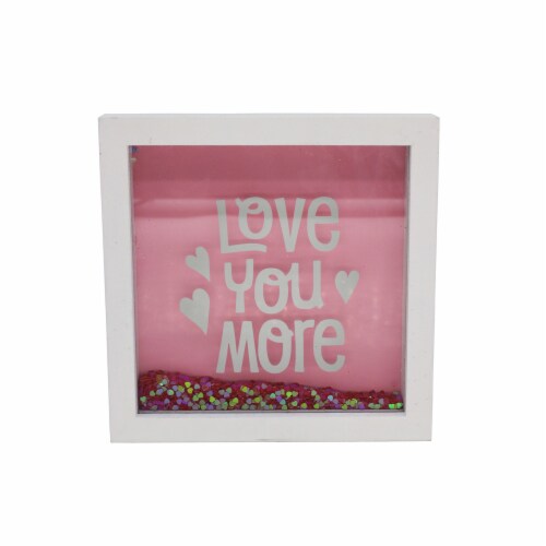 Holiday Home 6in Block Sign Love You More Confetti Perspective: front