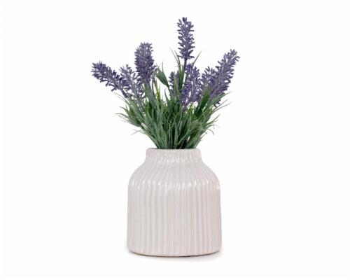 HD Designs Small Artificial Lavender Vase Perspective: front