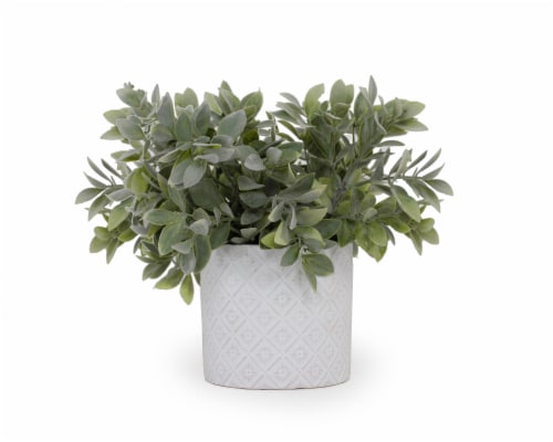 HD Designs Artificial Sage in Quilted Pot Perspective: front