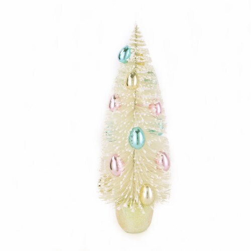 Holiday Home Bristle Brush Egg Tree - Yellow Perspective: front