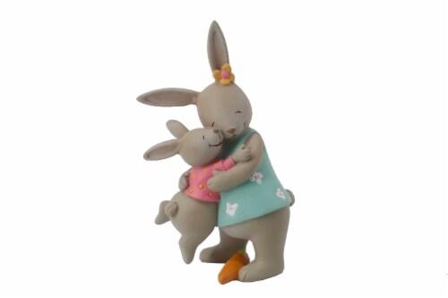 Holiday Home Rabbit Mom and Baby Easter Figurine Perspective: front