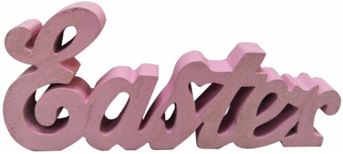 Holiday Home Easter Tabletop Sign - Pink Perspective: front