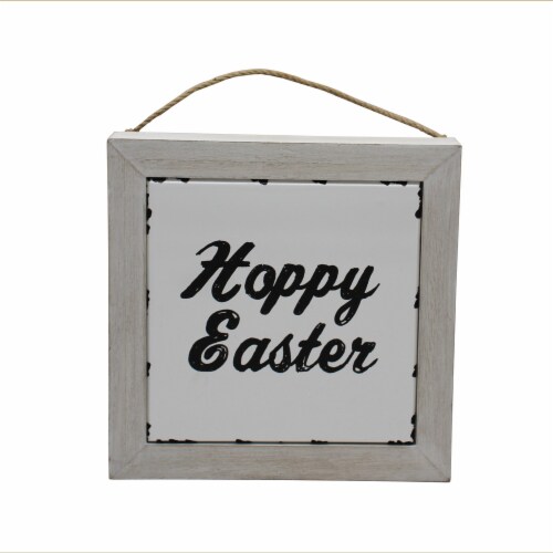 Holiday Home Hoppy Easter Wall Sign Perspective: front