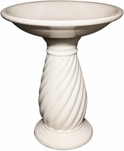 The Joy of Gardening Classico Cream Mini Birdbath Perspective: front