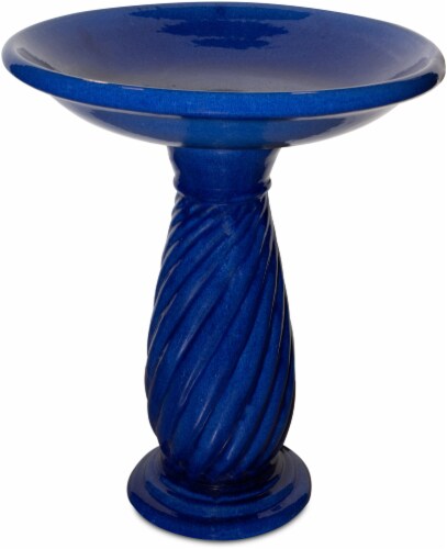 The Joy of Gardening Classico Blue Birdbath Perspective: front