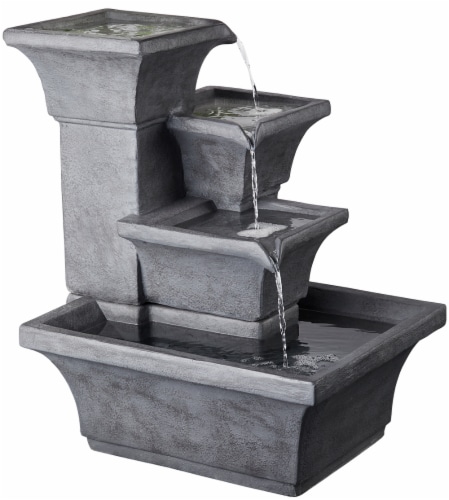 The Joy of Gardening Fountain with Planter Perspective: front