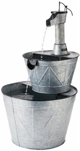 The Joy of Gadening Galvanized Fountain Perspective: front