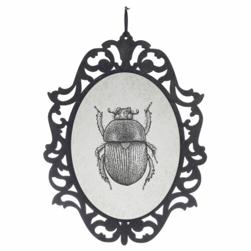 Holiday Home Halloween Beetle Oval Framed Sign Perspective: front