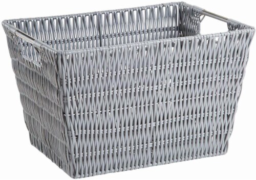 Everyday Living® Rattique Large Storage Tote - Gray Perspective: front