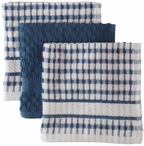 Everyday Living Popcorn Dishcloths - Federal Blue Perspective: front