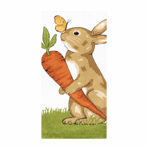 RITZ Bunny With Carrot Kitchen Towel Perspective: front