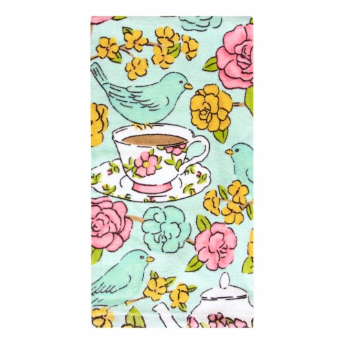 RITZ Bluebird Tea Fiber Reactive Kitchen Towel Perspective: front