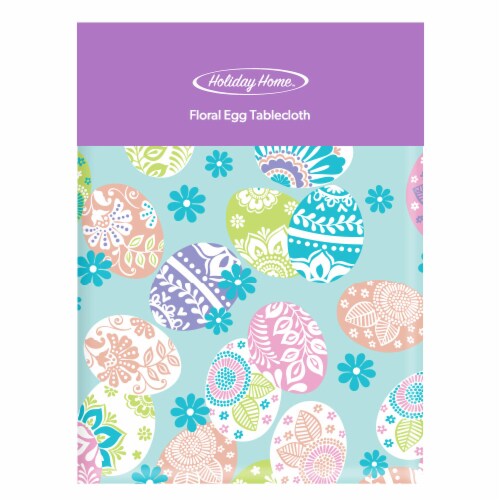 Holiday Home™ Vinyl Tablecloth - Floral Eggs Perspective: front