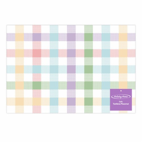 Holiday Home™ Lulu Printed Check Textilene Placemat Perspective: front