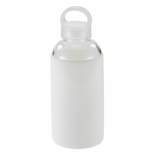 HD Designs Outdoors Glass Bottle with Sleeve & Loop - White Perspective: front