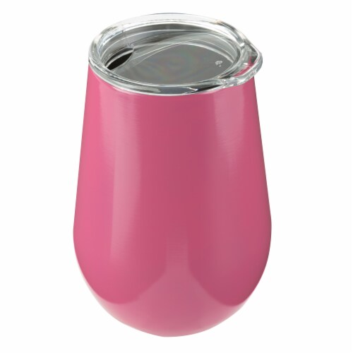 HD Designs Outdoors Wine Tumbler with Straw - Pink Perspective: front