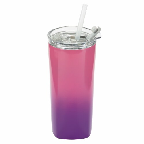 HD Designs Outdoors Double Wall Vacuum Stainless Steel Tumbler - Pink/Purple Perspective: front