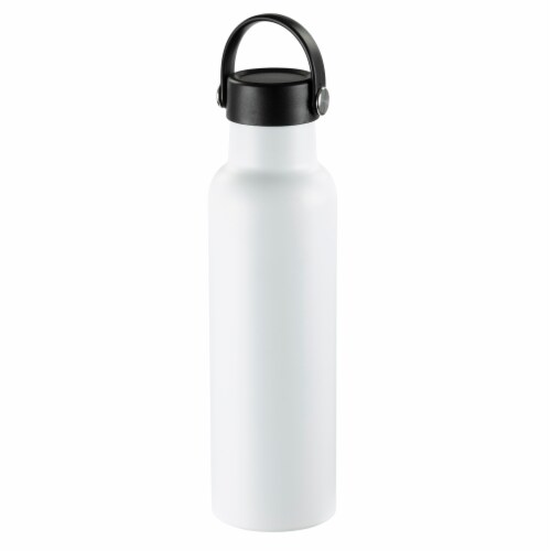 HD Designs Outdoors Double Wall Vacuum Stainless Steel White Bottle Perspective: front