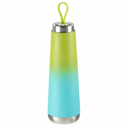 HD Designs Outdoors® Double Wall Stainless Steel Tear Drop Bottle - Blue/Green Ombre Perspective: front