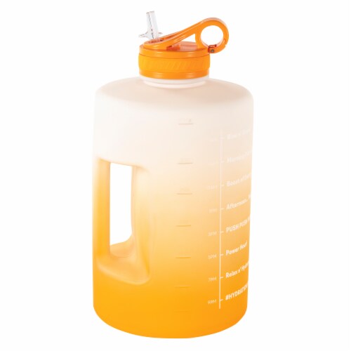 HD Designs Outdoors Gallon-A-Day Water Jug - White/Orange Perspective: front