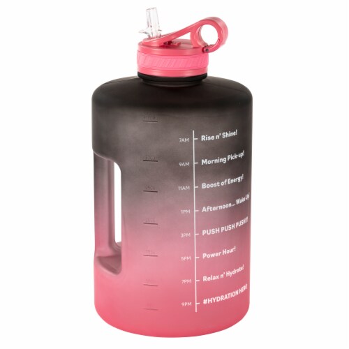 HD Designs Outdoors Gallon-A-Day Water Jug - Black/Pink Perspective: front