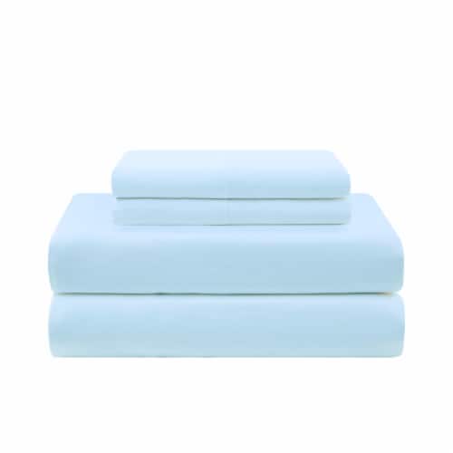 JLA Home King Light Blue Bedsheets Perspective: front