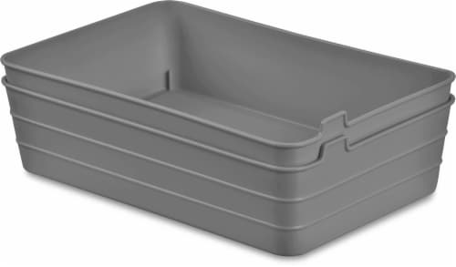 Everyday Living Gray Rectangular Storage Baskets Perspective: front
