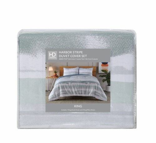 HD Designs Harbor Stripe 3pc Duvet Set Perspective: front