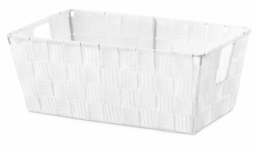 Everyday Living Woven Strap Small Shelf Tote - White Perspective: front