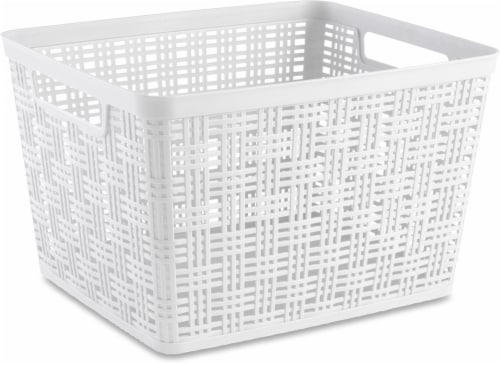 Everyday Living White Large Storage Basket Perspective: front