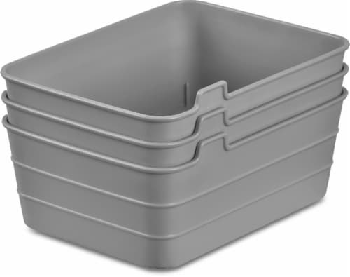 Everyday Living Rectangular Storage Bins - Gray Perspective: front