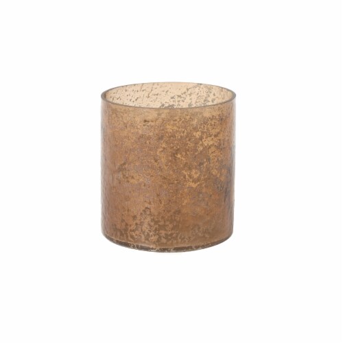 HD Designs Extra Small Glass Hurricane - Brown Perspective: front