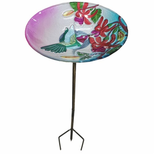 HD Designs Hummingbird Stake Birdbath Perspective: front