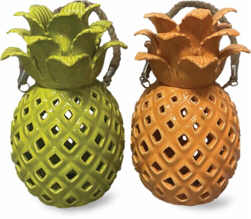HD Designs Outdoors® Ceramic Solar Pineapples Perspective: front
