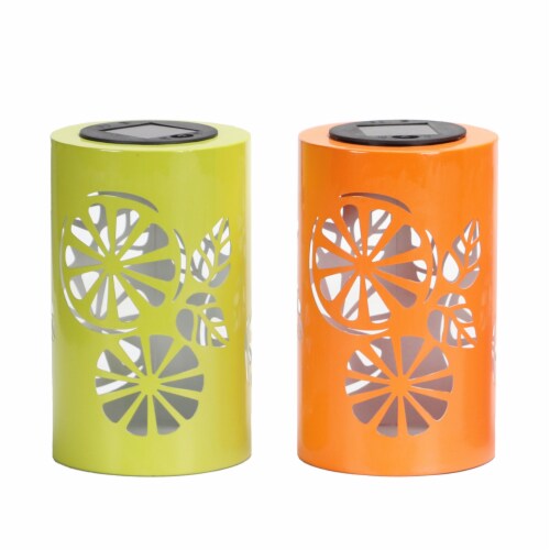 HD Outdoor Designs® Sliced Metal Fruit Solar Lantern Perspective: front