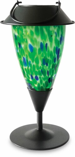 HD Designs Outdoors Art Glass 3 in 1 Torch - Turquoise Confetti Perspective: front