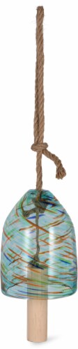 HD Designs Outdoors Art Glass 3 in 1 Chime - Turquoise Swirl Perspective: front