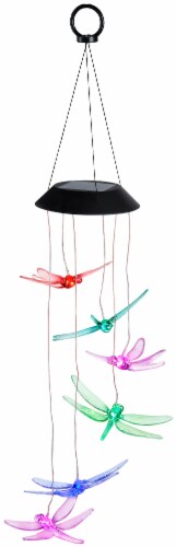 The Joy of Gardening Iridescent Dragonfly Solar Mobile Perspective: front