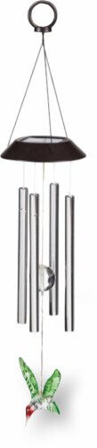The Joy of Gardening Hummingbird Solar Windchime Perspective: front