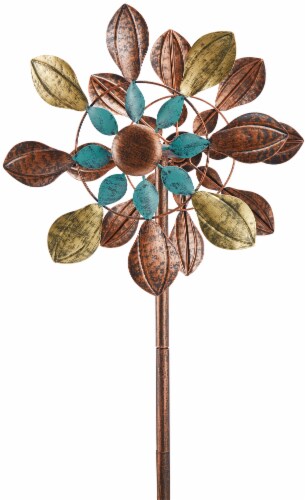 The Joy of Gardening Small Bronze Wind Stake Perspective: front