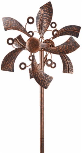 The Joy of Gardening Small Bronze Wind Stake Perspective: front