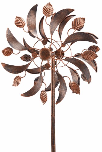 The Joy of Gardening Medium Bronze Leaf Wind Stake Perspective: front