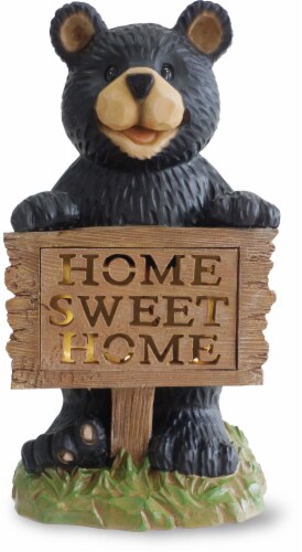 The Joy of Gardening Home Sweet Home Solar Bear Sign Perspective: front