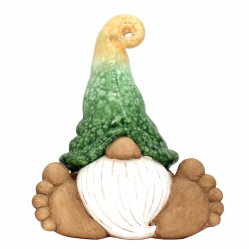 The Joy of Gardening Large Gnome with Big Feet Statue Perspective: front
